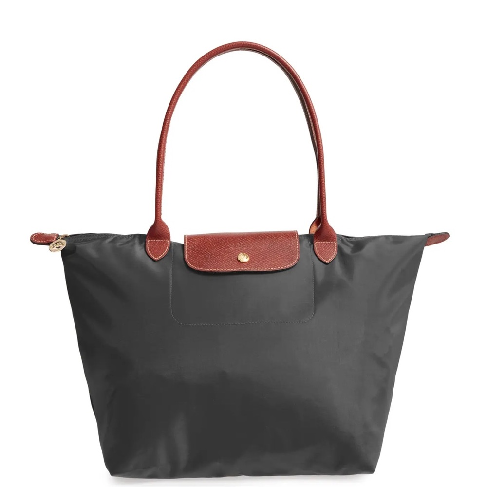 Longchamp Large Le Pliage Tote in Gunmetal